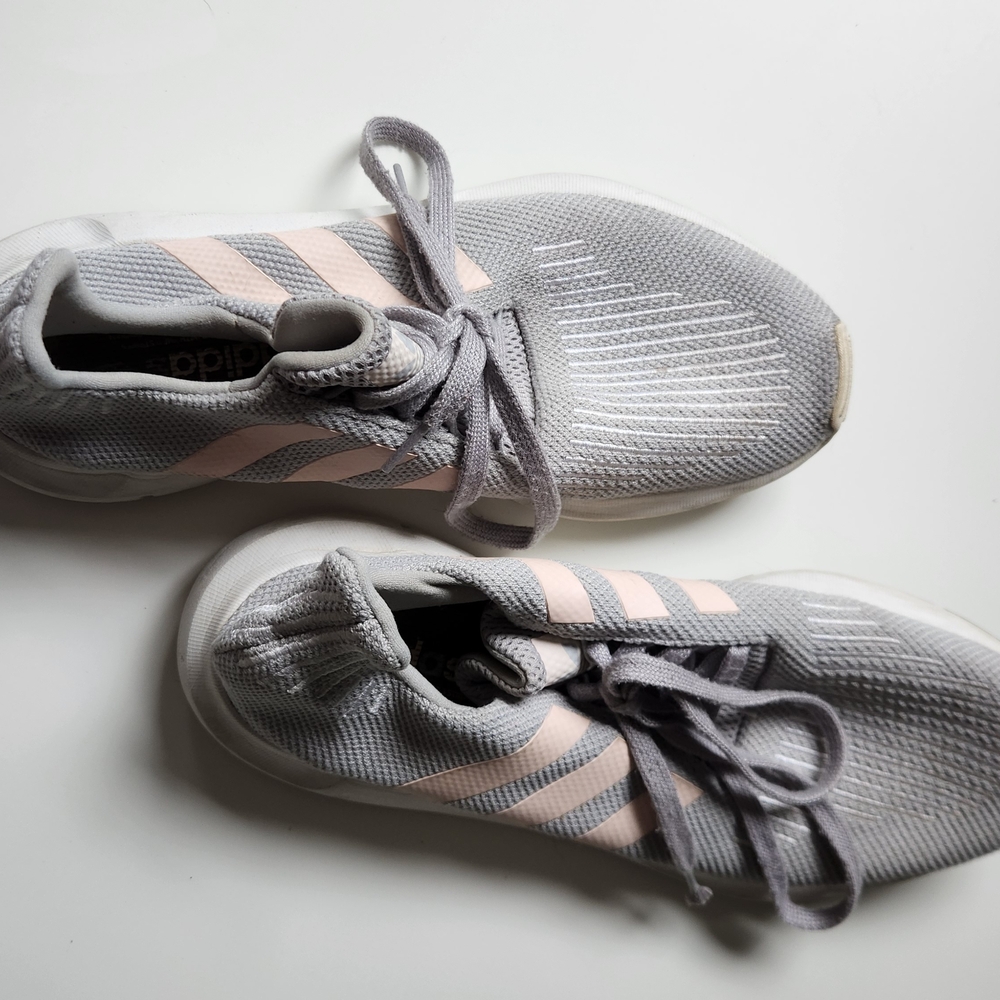 Adidas swift run knit Women's Gray and Pink Sneakers - Picture 9 of 11